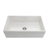 Vigneto Apron Front Fireclay 33 in. Single Bowl Kitchen Sink with Protective Bottom Grid and Strainer in White