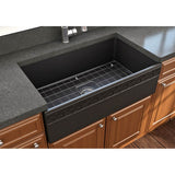 Vigneto Apron Front Fireclay 33 in. Single Bowl Kitchen Sink with Protective Bottom Grid and Strainer in White