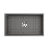 Vigneto Apron Front Fireclay 33 in. Single Bowl Kitchen Sink with Protective Bottom Grid and Strainer in White