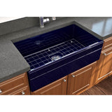 Vigneto Apron Front Fireclay 33 in. Single Bowl Kitchen Sink with Protective Bottom Grid and Strainer in White