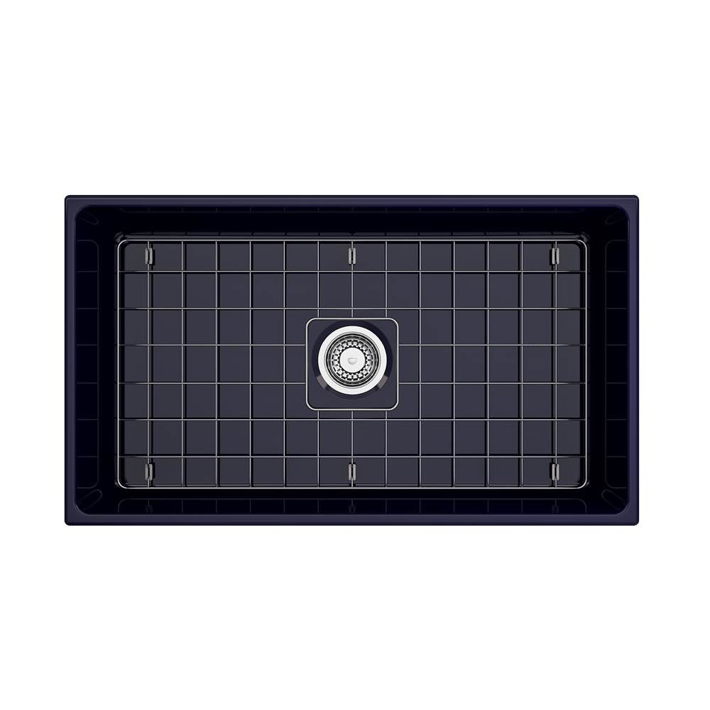 Vigneto Apron Front Fireclay 33 in. Single Bowl Kitchen Sink with Protective Bottom Grid and Strainer in White