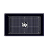 Vigneto Apron Front Fireclay 33 in. Single Bowl Kitchen Sink with Protective Bottom Grid and Strainer in White