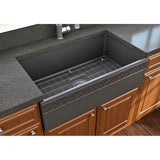 Vigneto Apron Front Fireclay 33 in. Single Bowl Kitchen Sink with Protective Bottom Grid and Strainer in White