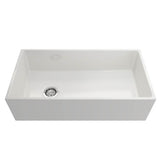 Contempo Apron Front Fireclay 36 in. Single Bowl Kitchen Sink with Protective Bottom Grid and Strainer in White