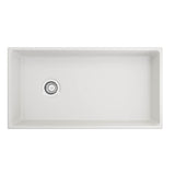 Contempo Apron Front Fireclay 36 in. Single Bowl Kitchen Sink with Protective Bottom Grid and Strainer in White