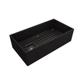 Contempo Apron Front Fireclay 36 in. Single Bowl Kitchen Sink with Protective Bottom Grid and Strainer in White
