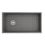 Contempo Apron Front Fireclay 36 in. Single Bowl Kitchen Sink with Protective Bottom Grid and Strainer in White