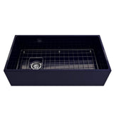 Contempo Apron Front Fireclay 36 in. Single Bowl Kitchen Sink with Protective Bottom Grid and Strainer in White