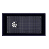 Contempo Apron Front Fireclay 36 in. Single Bowl Kitchen Sink with Protective Bottom Grid and Strainer in White