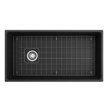 Contempo Apron Front Fireclay 36 in. Single Bowl Kitchen Sink with Protective Bottom Grid and Strainer in White