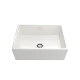 Contempo Apron Front Fireclay 27 in. Single Bowl Kitchen Sink with Protective Bottom Grid and Strainer in White