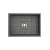 Contempo Apron Front Fireclay 27 in. Single Bowl Kitchen Sink with Protective Bottom Grid and Strainer in White
