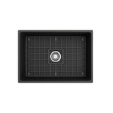 Contempo Apron Front Fireclay 27 in. Single Bowl Kitchen Sink with Protective Bottom Grid and Strainer in White