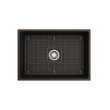 Contempo Apron Front Fireclay 27 in. Single Bowl Kitchen Sink with Protective Bottom Grid and Strainer in White