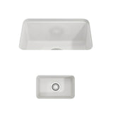 BOCCHI - Sotto Dual-mount Fireclay 12 in. Single Bowl Bar Sink with Strainer in White - White