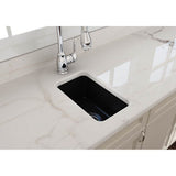 Sotto Dual-mount Fireclay 12 in. Single Bowl Bar Sink with  Strainer in Matte Dark Gray