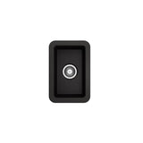 Sotto Dual-mount Fireclay 12 in. Single Bowl Bar Sink with  Strainer in Matte Dark Gray