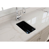 Sotto Dual-mount Fireclay 12 in. Single Bowl Bar Sink with  Strainer in Matte Dark Gray