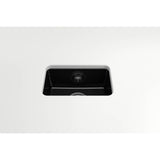 Sotto Dual-mount Fireclay 12 in. Single Bowl Bar Sink with  Strainer in Matte Dark Gray