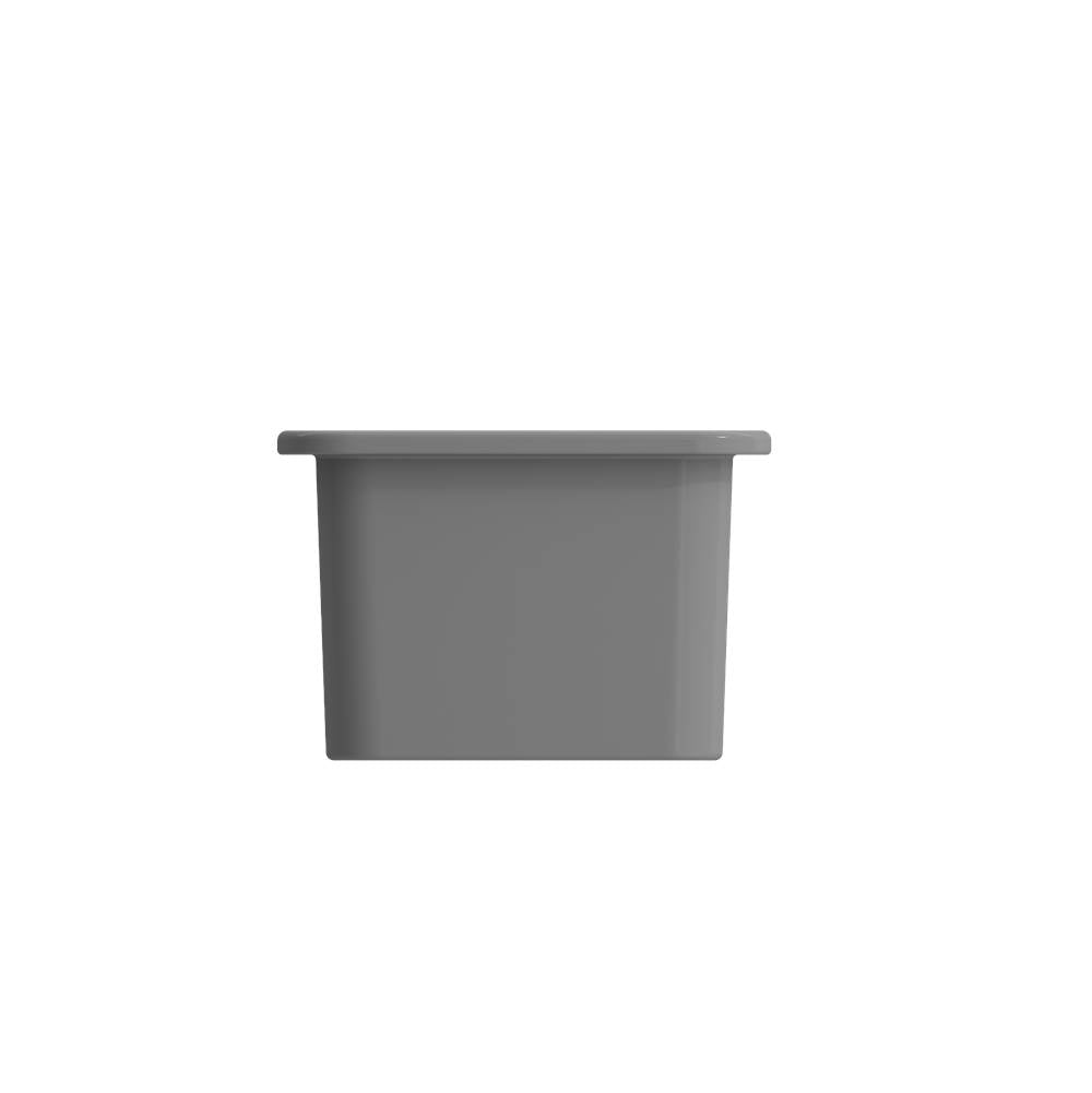 Sotto Dual-mount Fireclay 12 in. Single Bowl Bar Sink with  Strainer in Matte Dark Gray