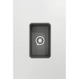 Sotto Dual-mount Fireclay 12 in. Single Bowl Bar Sink with  Strainer in Matte Dark Gray