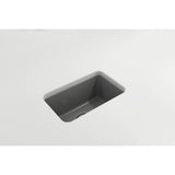 Sotto Dual-mount Fireclay 12 in. Single Bowl Bar Sink with  Strainer in Matte Dark Gray