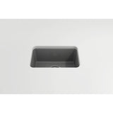 Sotto Dual-mount Fireclay 12 in. Single Bowl Bar Sink with  Strainer in Matte Dark Gray