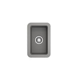 Sotto Dual-mount Fireclay 12 in. Single Bowl Bar Sink with  Strainer in Matte Dark Gray