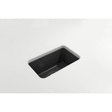 Sotto Dual-mount Fireclay 12 in. Single Bowl Bar Sink with  Strainer in Matte Dark Gray