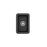 Sotto Dual-mount Fireclay 12 in. Single Bowl Bar Sink with  Strainer in Matte Dark Gray