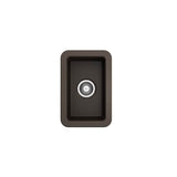 Sotto Dual-mount Fireclay 12 in. Single Bowl Bar Sink with  Strainer in Matte Dark Gray