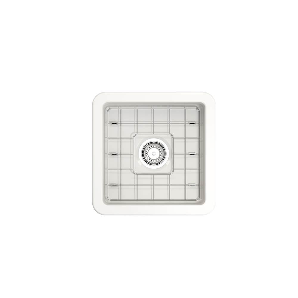 Sotto Dual-mount Fireclay 18 in. Single Bowl Bar Sink with Protective Bottom Grid and Strainer in White