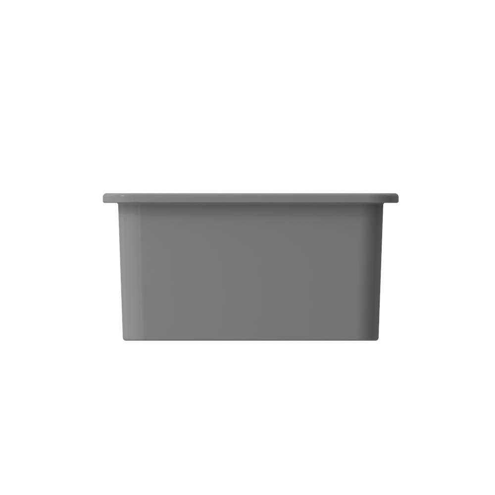 Sotto Dual-mount Fireclay 18 in. Single Bowl Bar Sink with Protective Bottom Grid and Strainer in White