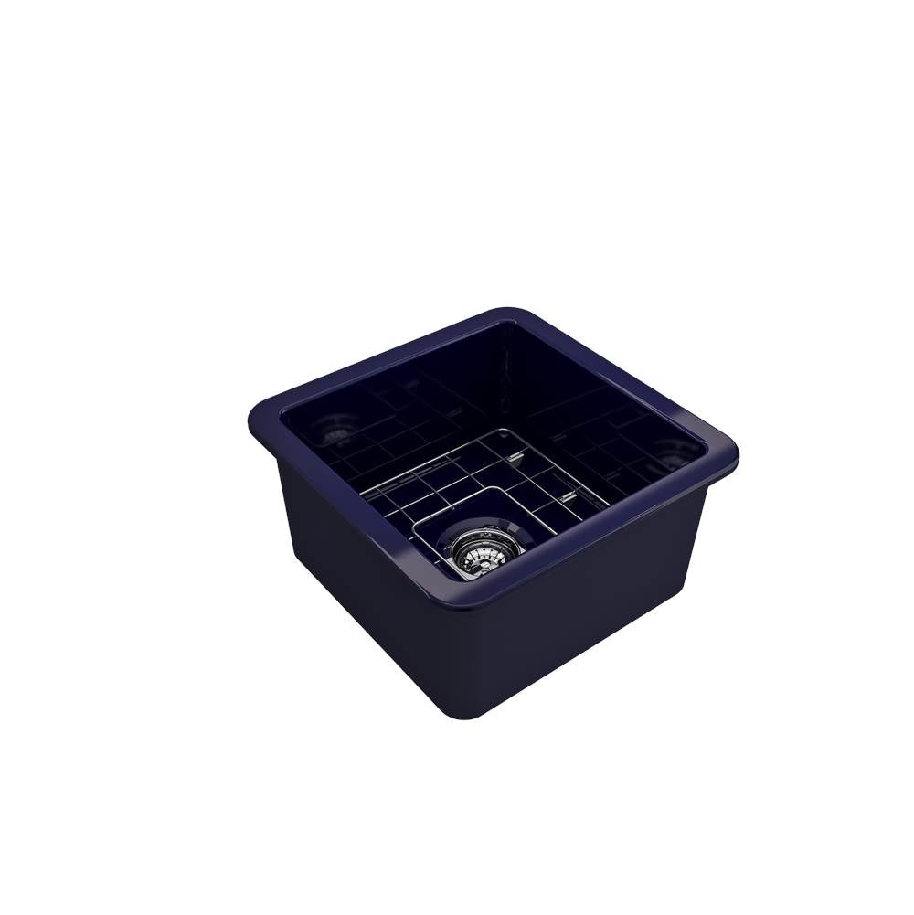 Sotto Dual-mount Fireclay 18 in. Single Bowl Bar Sink with Protective Bottom Grid and Strainer in White