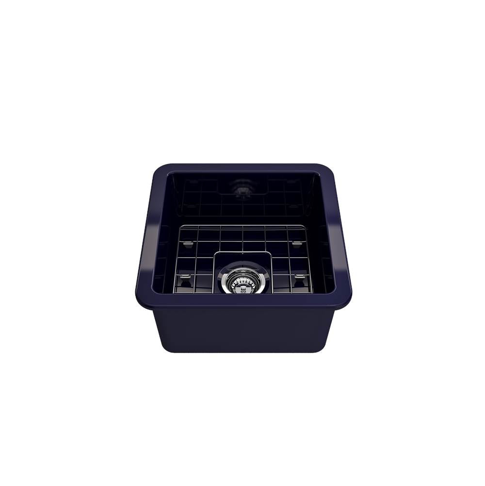 Sotto Dual-mount Fireclay 18 in. Single Bowl Bar Sink with Protective Bottom Grid and Strainer in White