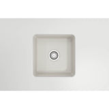 Sotto Dual-mount Fireclay 18 in. Single Bowl Bar Sink with Protective Bottom Grid and Strainer in White