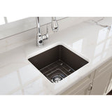 Sotto Dual-mount Fireclay 18 in. Single Bowl Bar Sink with Protective Bottom Grid and Strainer in White
