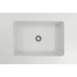 Sotto Dual-mount Fireclay 27 in. Single Bowl Kitchen Sink with Protective Bottom Grid and Strainer in White