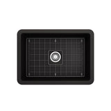 Sotto Dual-mount Fireclay 27 in. Single Bowl Kitchen Sink with Protective Bottom Grid and Strainer in White