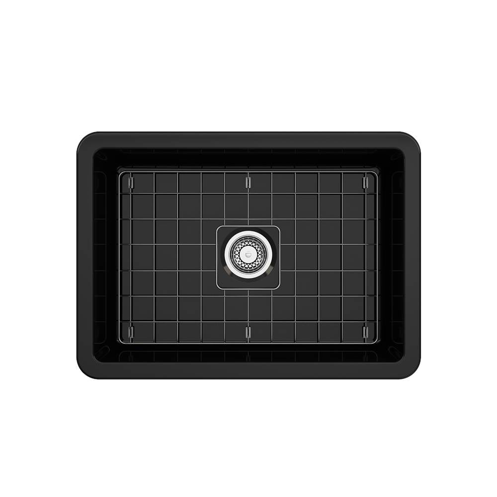 Sotto Dual-mount Fireclay 27 in. Single Bowl Kitchen Sink with Protective Bottom Grid and Strainer in White