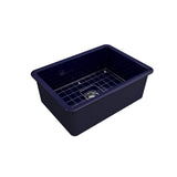 Sotto Dual-mount Fireclay 27 in. Single Bowl Kitchen Sink with Protective Bottom Grid and Strainer in White