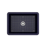 Sotto Dual-mount Fireclay 27 in. Single Bowl Kitchen Sink with Protective Bottom Grid and Strainer in White