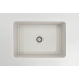 Sotto Dual-mount Fireclay 27 in. Single Bowl Kitchen Sink with Protective Bottom Grid and Strainer in White