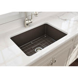 Sotto Dual-mount Fireclay 27 in. Single Bowl Kitchen Sink with Protective Bottom Grid and Strainer in White