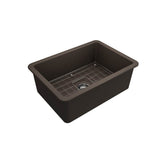Sotto Dual-mount Fireclay 27 in. Single Bowl Kitchen Sink with Protective Bottom Grid and Strainer in White