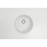 Sotto Round Dual-mount Fireclay 18.5 in. Single Bowl Bar Sink with Protective Bottom Grid and Strainer in White