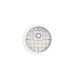 Sotto Round Dual-mount Fireclay 18.5 in. Single Bowl Bar Sink with Protective Bottom Grid and Strainer in White
