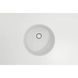 Sotto Round Dual-mount Fireclay 18.5 in. Single Bowl Bar Sink with Protective Bottom Grid and Strainer in White