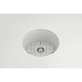 Sotto Round Dual-mount Fireclay 18.5 in. Single Bowl Bar Sink with Protective Bottom Grid and Strainer in White