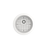 Sotto Round Dual-mount Fireclay 18.5 in. Single Bowl Bar Sink with Protective Bottom Grid and Strainer in White